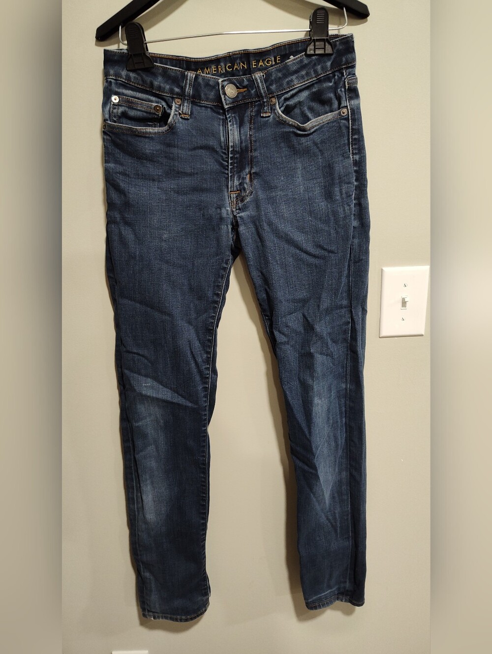 American Eagle Outfitters Men's Size 28x32 Slim Denim Blue Jeans, Dark Wash